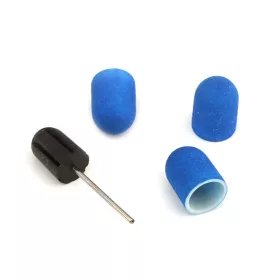   Kék csiszoló kúp 16 mm – 3 db + csiszolókúp tartó gépi pedikűrhöz