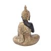 Fekete-arany Buddha szobor – 20 cm, modern műgyanta dekoráció