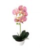 Mű orchidea virágtartóban élethű növény 40 cm magas - Vöros