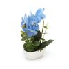 Orchidea virágtartóban élethű növény 28 cm - Kék