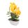 Orchidea virágtartóban élethű növény 28 cm - Sárga