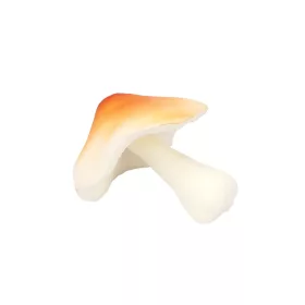   Gomba - világos barna közepes fehér peremes kalapos - gumi - 8 cm