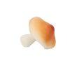Gomba - világos barna közepes fehér peremes kalapos - gumi - 8 cm