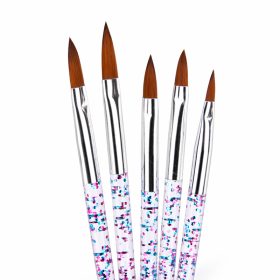   ESSACO 5 darabos hegyes ecset, rövid glitteres opálos nyél