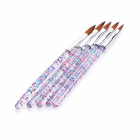   ESSACO 5 darabos hegyes ecset, rövid glitteres opálos nyél