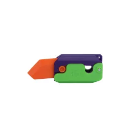   Műanyag játéksnitzer tompa pengével - 7 cm x 3 cm - zöld, lila, narancssárga pengével