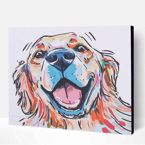 Festés Számok Szerint 50 x 65 cm -Kutya színes rajz