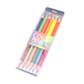   Színes ceruza készlet két végű osztott színek 6 db Jumbó háromszög alakú