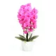 Orchidea virágtartóban élethű növény 72 cm - Lila