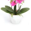 Orchidea virágtartóban élethű növény 72 cm - Fehér