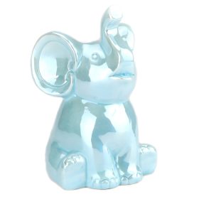 Kerámia pénzpersely, elefánt formájú - világos kék