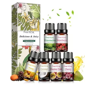   PHATOIL Delicious & Juicy illatolaj szett – 6 x 10 ml gyümölcsös aromaolaj ajándékcsomag