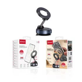   X-Start Mágneses Autós Telefontartó Z60 – 360° Forgatható, 180° Állítható Kar, Erős Tapadókorong
