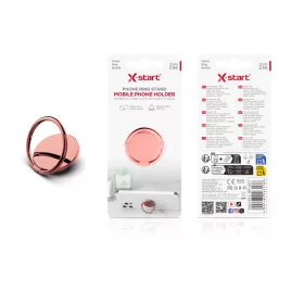   X-start rosegold telefon gyűrűtartó és asztali állvány – 360°-ban forgatható mobiltelefon holder