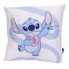 Disney Stitch gyerekpárna – fehér alapon, szív mintával, 38x38 cm