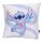 Disney Stitch gyerekpárna – fehér alapon, szív mintával, 38x38 cm