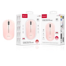   X-Start Vezeték Nélküli Egér 2.4GHz – Halk Kattintású USB Wireless Mouse Laptophoz és PC-hez, Rózsaszín
