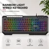 X-start M122 vezetékes gamer billentyűzet RGB szivárvány háttérvilágítással – 104 gombos USB keyboard