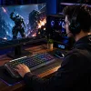 X-start M122 vezetékes gamer billentyűzet RGB szivárvány háttérvilágítással – 104 gombos USB keyboard