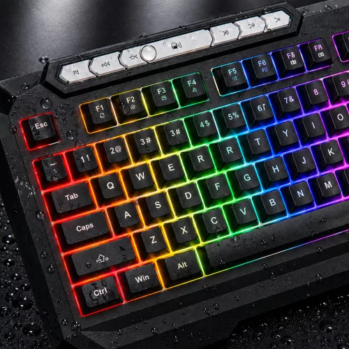 X-start M122 vezetékes gamer billentyűzet RGB szivárvány háttérvilágítással – 104 gombos USB keyboard
