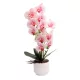 Elegáns rózsaszín pöttyös orchidea modern kaspóban – 3 szálas művirág dekoráció  60 cm