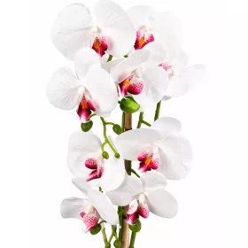   Mű orchidea csokor cserépben 60 cm – 3 szálas fehér-rózsaszín dekor virág