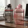 1600 ml-es nagy kapacitású sport kulacs fogantyúval és pánttal – BPA-mentes ivópalack, rózsaszín