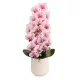 Elegáns rózsaszín orchidea műanyag kaspóban – 3 szálas művirág dekoráció  70 cm