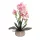 Elegáns rózsaszín pöttyös orchidea kerámiakaspóban – 1 szálas, 3 virágfüzéres művirág dekoráció 50 cm