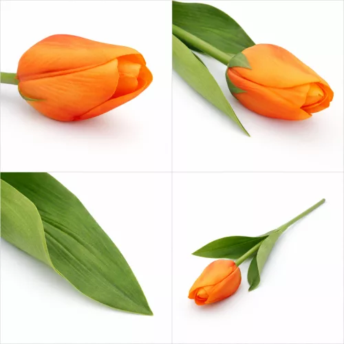 62 cm-es Narancssárga–Sárga Selyem Tulipán – Élethű Művirág Dekoráció Otthonra és Rendezvényekre