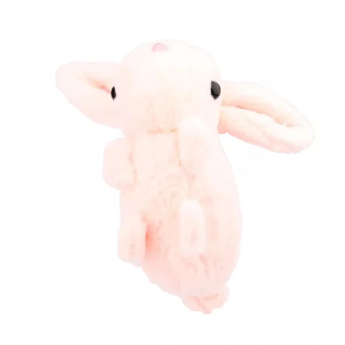 Plüss nyuszika összekuporodva, beige - 24 cm