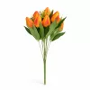 Prémium mesterséges tulipán virágcsokor 45 cm – 10 szálas narancs tulipán dekorációs művirág csokor