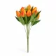 Prémium mesterséges tulipán virágcsokor 45 cm – 10 szálas narancs tulipán dekorációs művirág csokor
