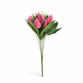   Prémium mesterséges tulipán virágcsokor 45 cm – 10 szálas mályva tulipán dekorációs művirág csokor