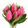 Prémium mesterséges tulipán virágcsokor 45 cm – 10 szálas mályva tulipán dekorációs művirág csokor