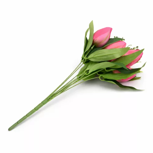 Prémium mesterséges tulipán virágcsokor 45 cm – 10 szálas mályva tulipán dekorációs művirág csokor