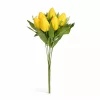 Prémium mesterséges tulipán virágcsokor 45 cm – 10 szálas citromsárga tulipán dekorációs művirág csokor