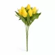 Prémium mesterséges tulipán virágcsokor 45 cm – 10 szálas citromsárga tulipán dekorációs művirág csokor