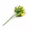 Prémium mesterséges tulipán virágcsokor 45 cm – 10 szálas citromsárga tulipán dekorációs művirág csokor