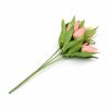 Prémium mesterséges tulipán virágcsokor 45 cm – 10 szálas rózsaszín tulipán dekorációs művirág csokor