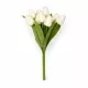 Prémium mesterséges tulipán virágcsokor 35 cm – 9 szálas fehér tulipán dekorációs művirág csokor