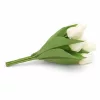 Prémium mesterséges tulipán virágcsokor 35 cm – 9 szálas fehér tulipán dekorációs művirág csokor