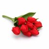 Prémium mesterséges tulipán virágcsokor 35 cm – 9 szálas piros tulipán dekorációs művirág csokor