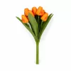 Prémium mesterséges tulipán virágcsokor 35 cm – 9 szálas narancs tulipán dekorációs művirág csokor