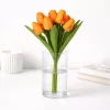 Prémium mesterséges tulipán virágcsokor 35 cm – 9 szálas narancs tulipán dekorációs művirág csokor