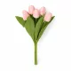 Prémium mesterséges tulipán virágcsokor 35 cm – 9 szálas rózsaszín tulipán dekorációs művirág csokor