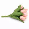 Prémium mesterséges tulipán virágcsokor 35 cm – 9 szálas rózsaszín tulipán dekorációs művirág csokor