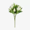 Prémium 40 cm-es fehér / krémfehér vegyes művirág csokor – 12 szálas elegáns liliom és tulipán dekor