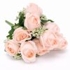50 cm műrózsa csokor, 9 fejes rózsa, rózsaszín műrózsa, dekor virág, művirág csokor, romantikus ajándék, lakásdekoráció