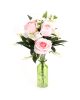 Liliom-rózsa-margaréta virágcsokor 12 szálas 50 cm, fehér -rózsaszín